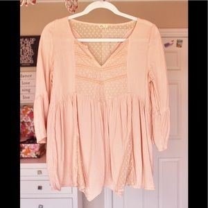 Hollister Pink Peasant Top XS